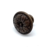 Knop Brons Antiek rond Eikenbladeren 30mm