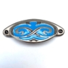 Komgreep antiek Zilver met Blauwe inleg 84mm – Bild 2