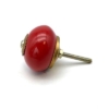 Porseleinen Knop Rond Rood 40mm handgeschilderd - Afbeelding 2