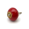 Porseleinen Knop Rond Rood 40mm handgeschilderd