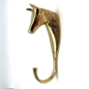 Kapstokhaak Messing Paard 150x60mm