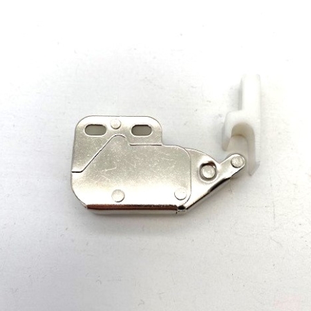 Mini latch Pressure catch nickel plated / white