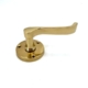 Brass door handle on round shield 100mm (set)