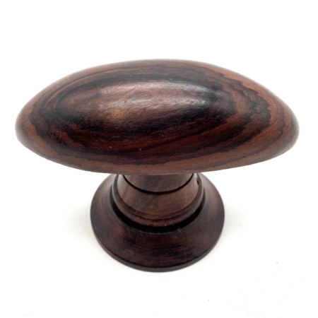 Knopkruk rozenhout op rond rozet ovaal groot (1 paar) 95x45mm