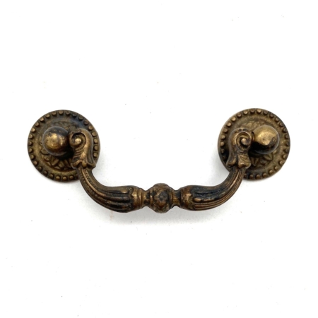 Ladegreep Messing Antiek Bloem en knoop 64mm