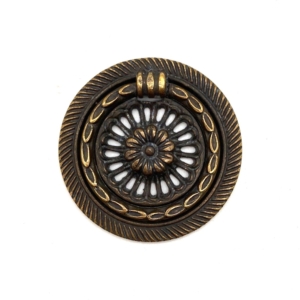 Ring handle brass antique large "spokes" 52mm