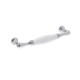 Romantic handle polished chrome with white porcelain inlay 128mm