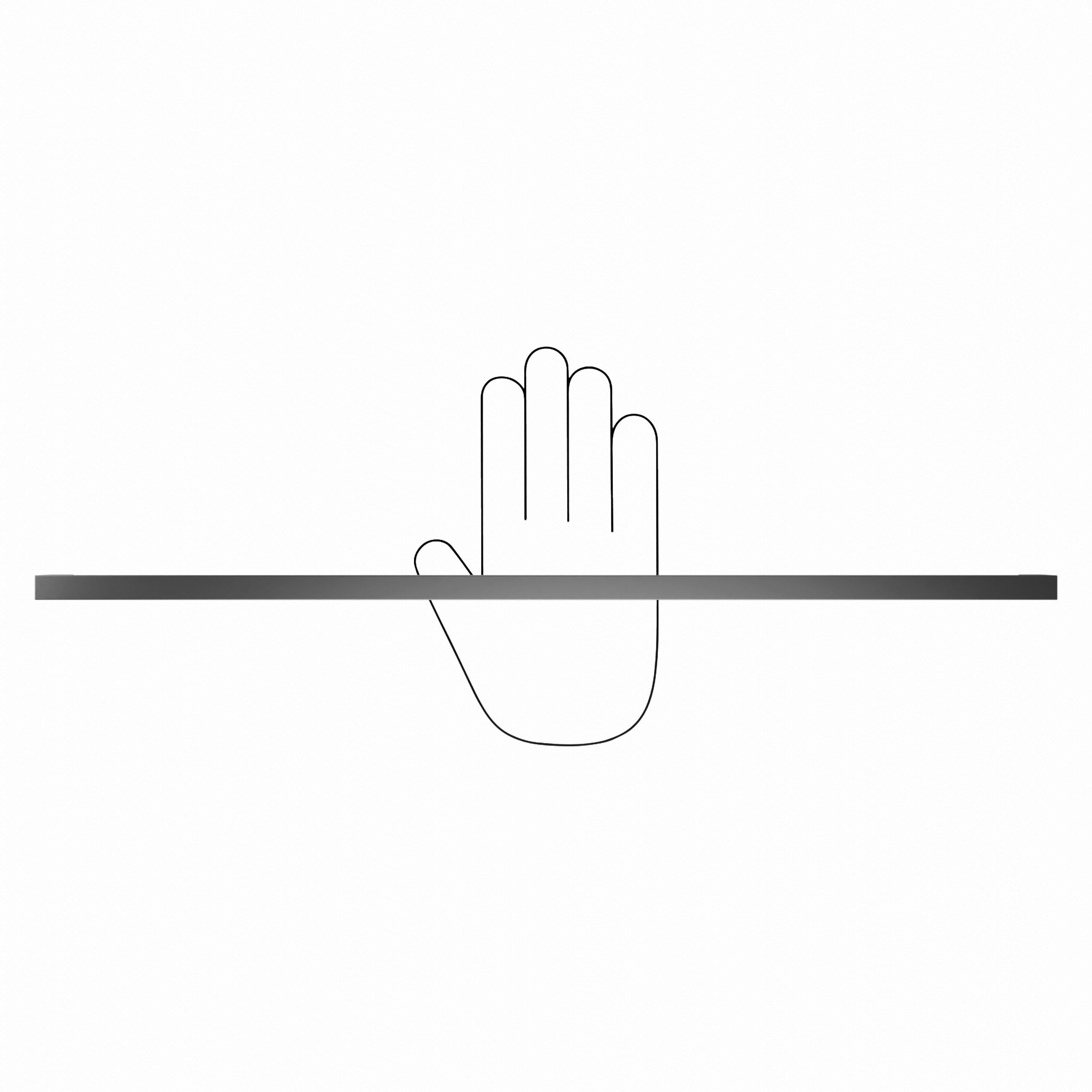 Greep Vierkant Zwart mat RVS 736mm