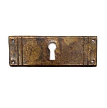 Schlüsselschild aus antikem Messing, 4 horizontale Streifen, 95 x 33 mm