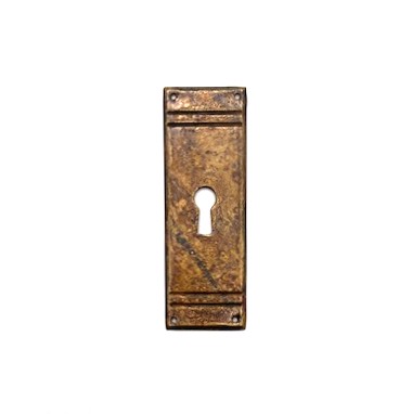 Schlüsselschild aus antikem Messing, 4 vertikale Streifen, 33 x 95 mm